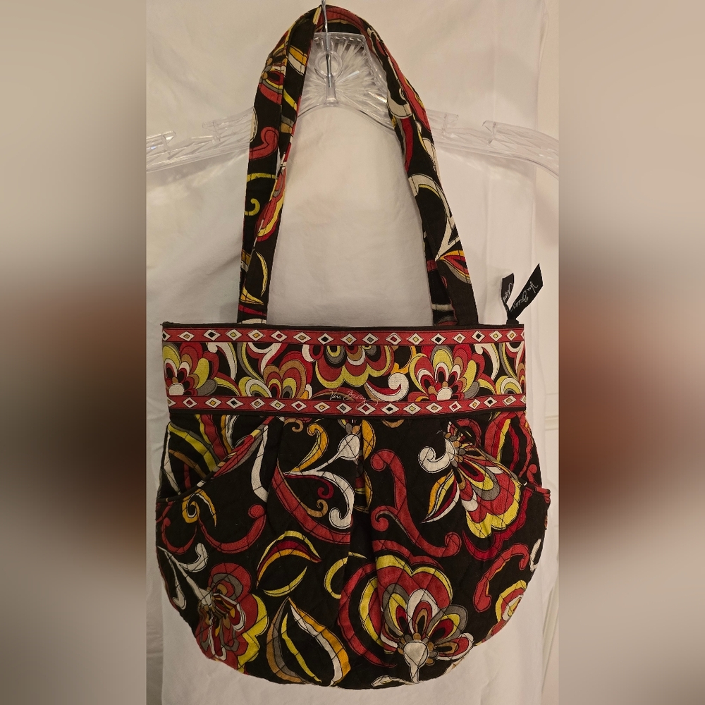 Vera Bradley Black and Red Floral Shoulder Bag